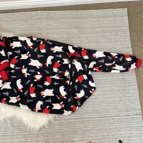 Hooded Zip One Piece Holiday PJs Woman’s M - Picture 5 of 13